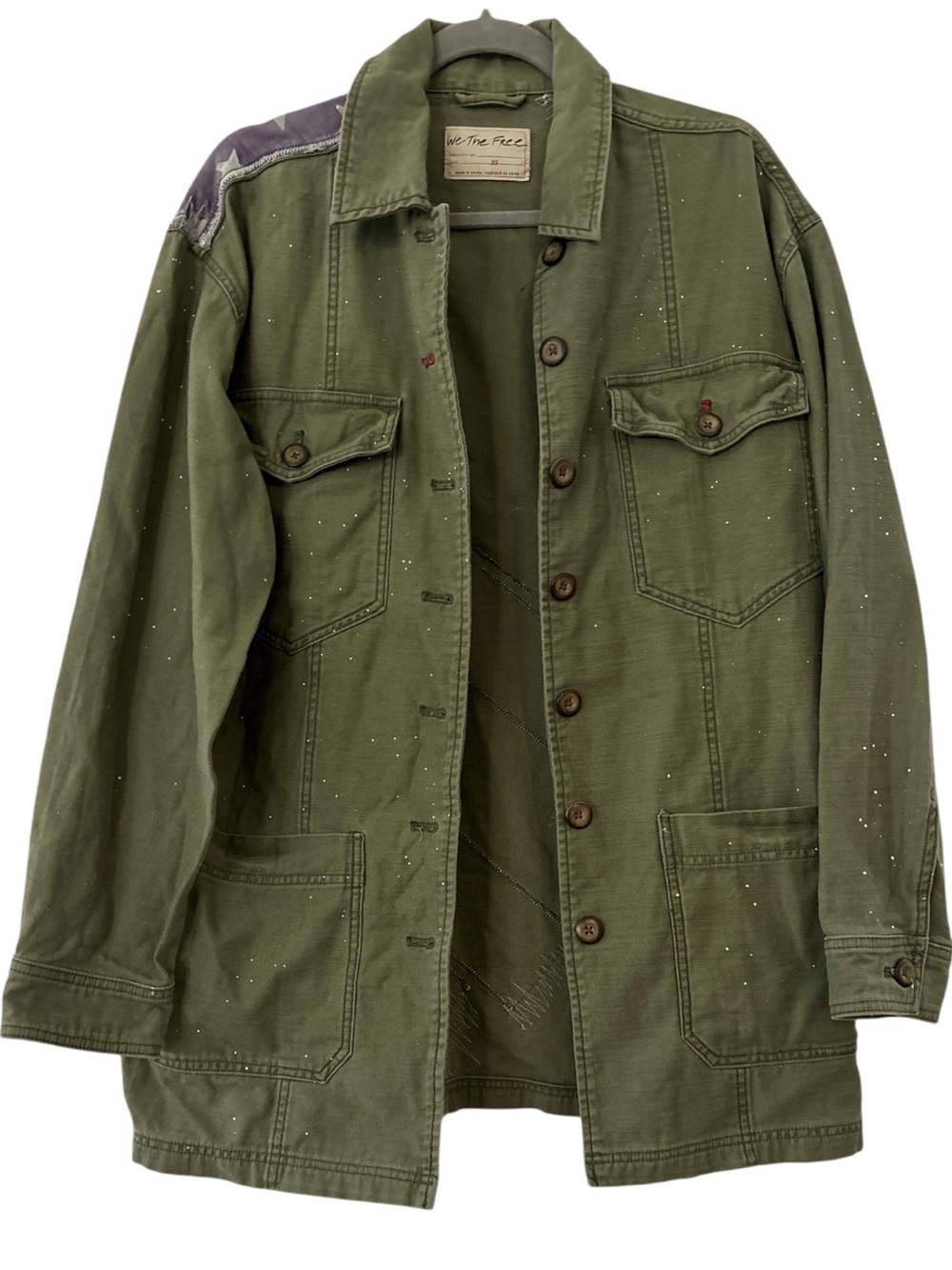 We the Free By Free People Spruce Military Shirt Jacket Army Green Extra Small - Picture 2 of 6